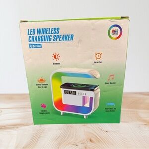 LED Wireless Charging Speaker - White